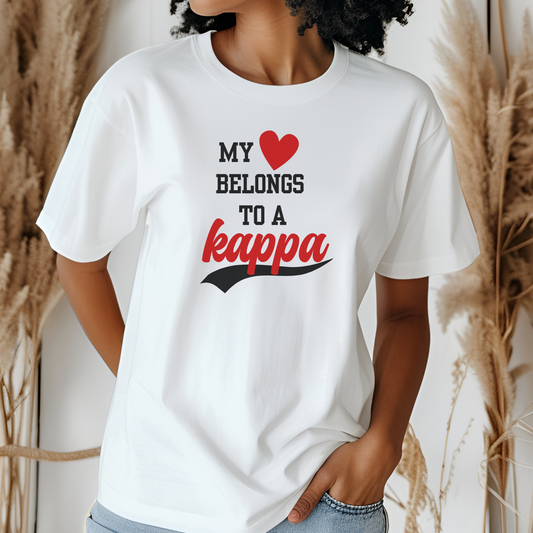 Kappa Alpha Psi - Inspired Girlfriend Wife Shirt | "My Heart Belongs to a Kappa" | Valentine's Day Tee