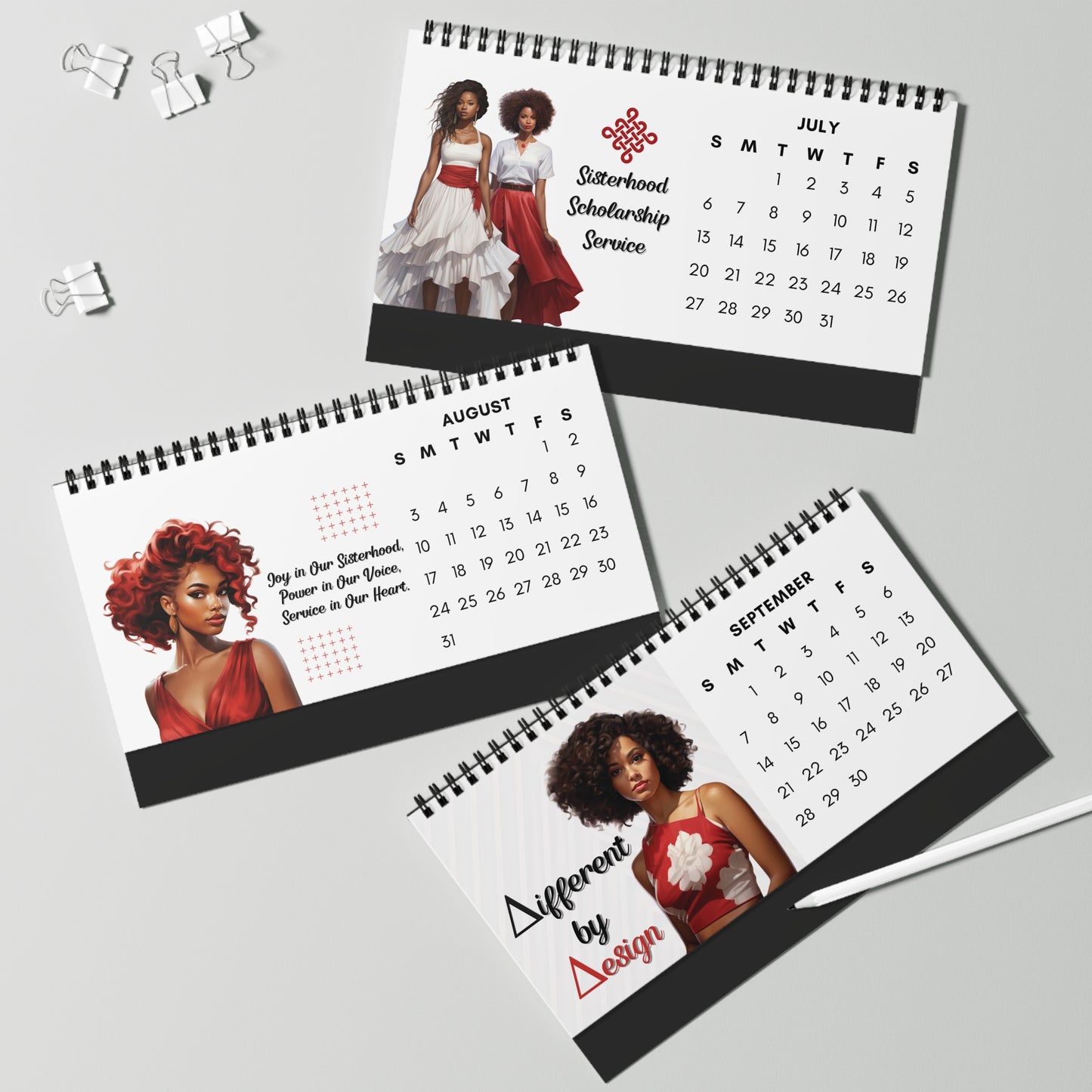 2025 Delta Sigma Theta Sorority 10 x 5 Desk Calendar | DST Soror Sisterhood Gift | Delta Christmas Founders' Day Office Gift | Big Little Gift