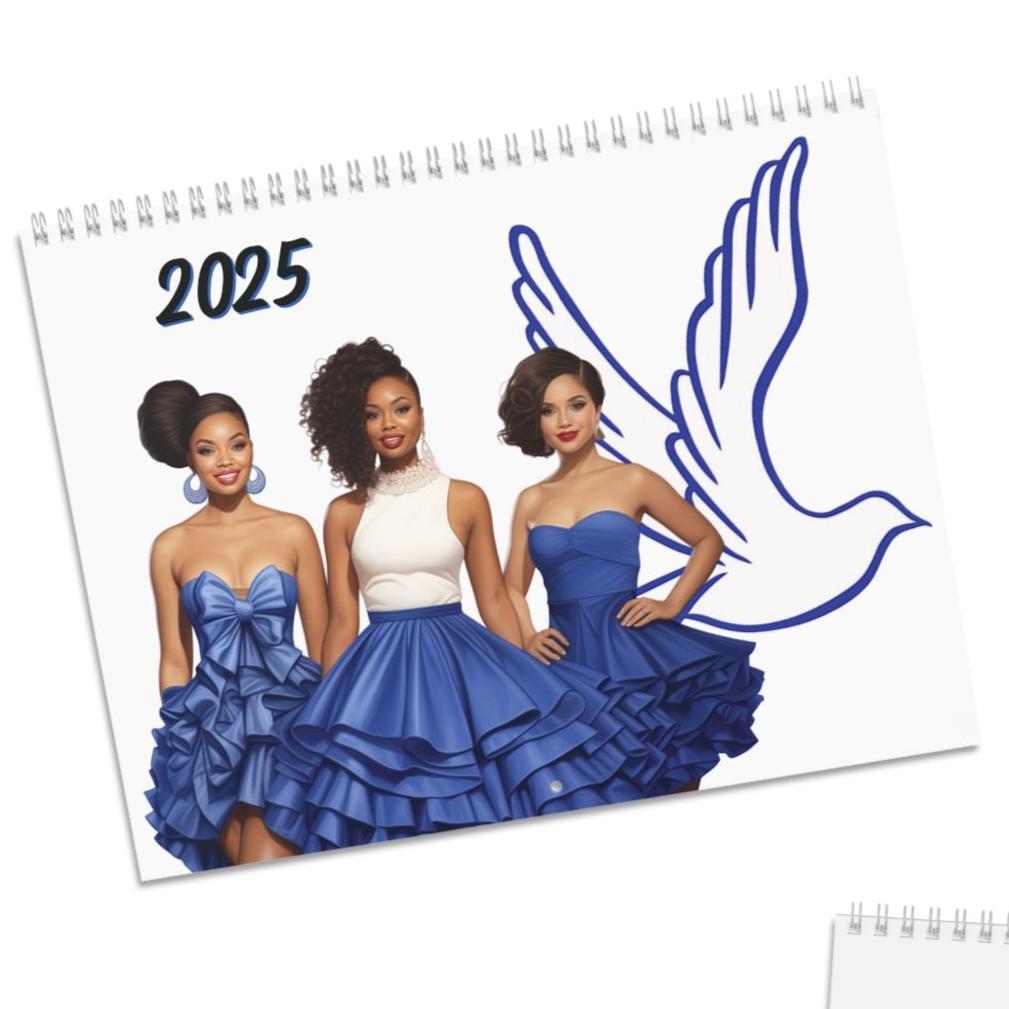 2025 Zeta Phi Beta Sorority Inspired Hanging Wall Calendar | Jan'25-Dec'25