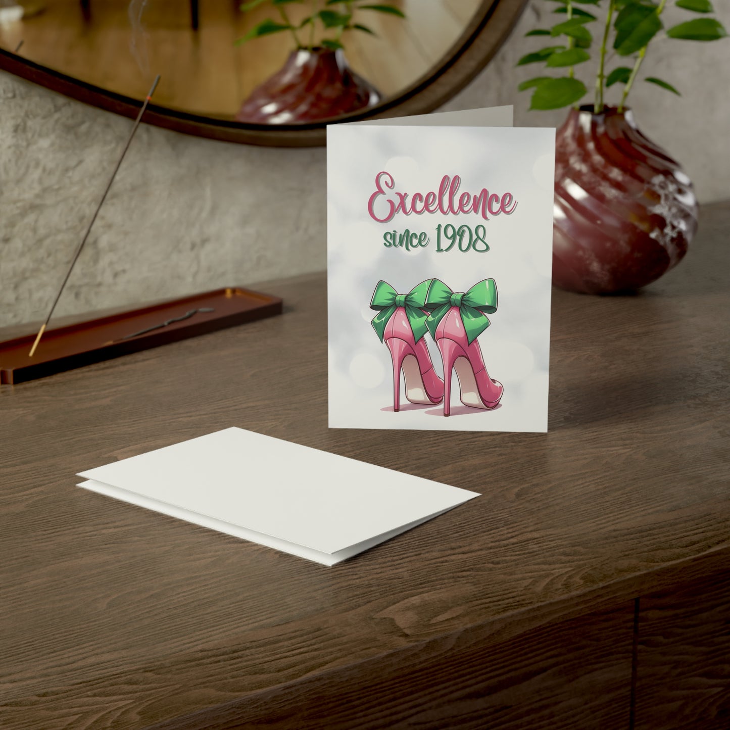 Alpha Kappa Alpha Sorority-Inspired 5x7 Folded Greeting Card (10, 30, 50pc w/envelopes) Founders' Day 1908 | Divine 9