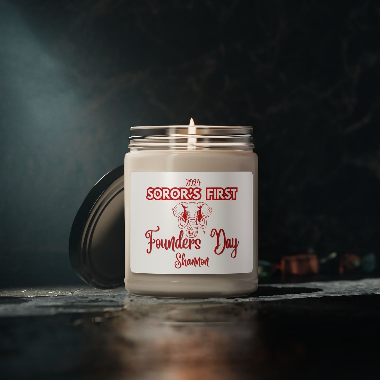 Delta Sigma Theta "Soror's First" Scented Soy Candle PERSONALIZED - 9oz glass jar | DST Milestone Sisterhood Gift | Custom Deltaversary