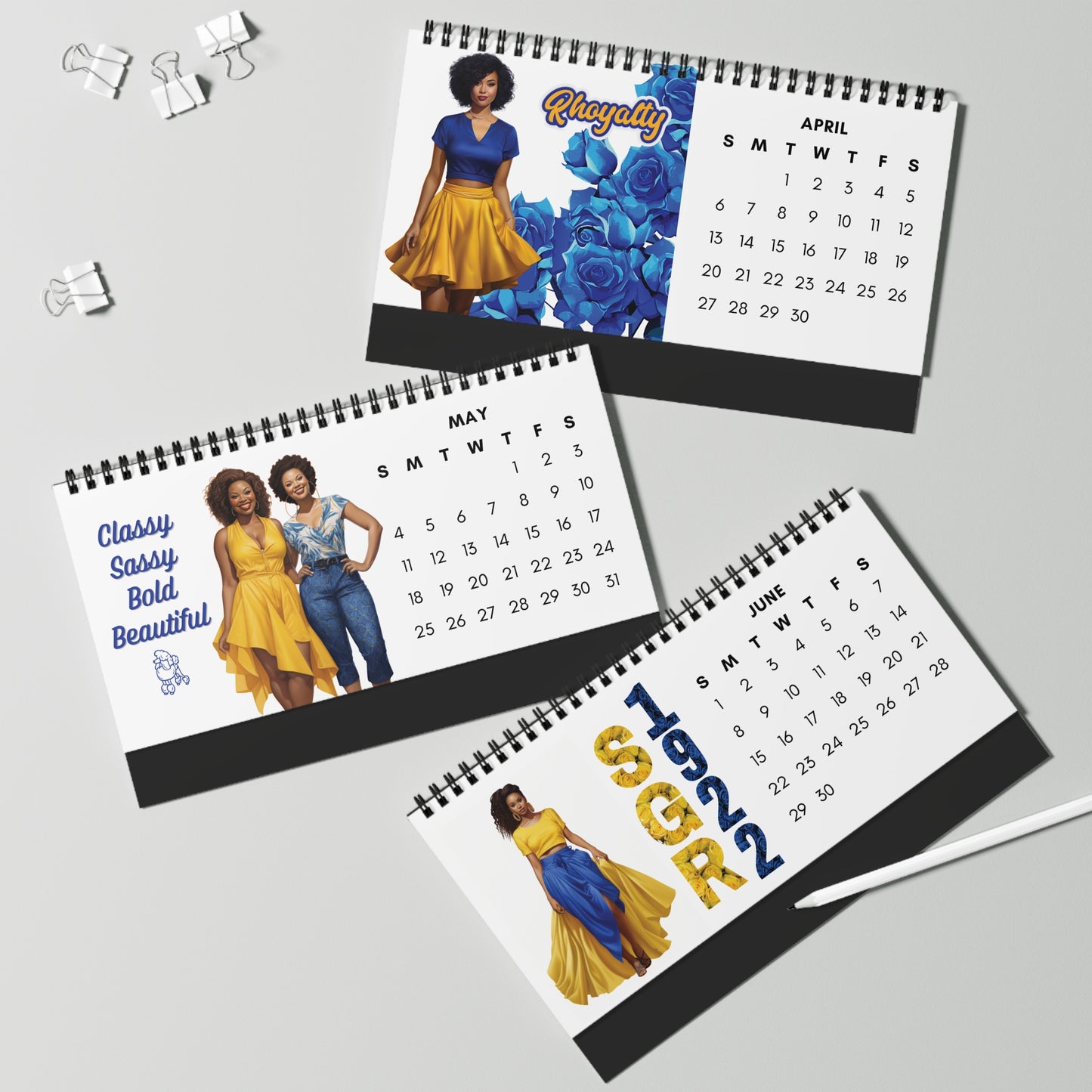 2025 Sigma Gamma Rho Sorority 10 x 5 Desk Calendar | SGRho Soror Sisterhood Gift | GRho Founders' Day Office Gift | Big Little Gift