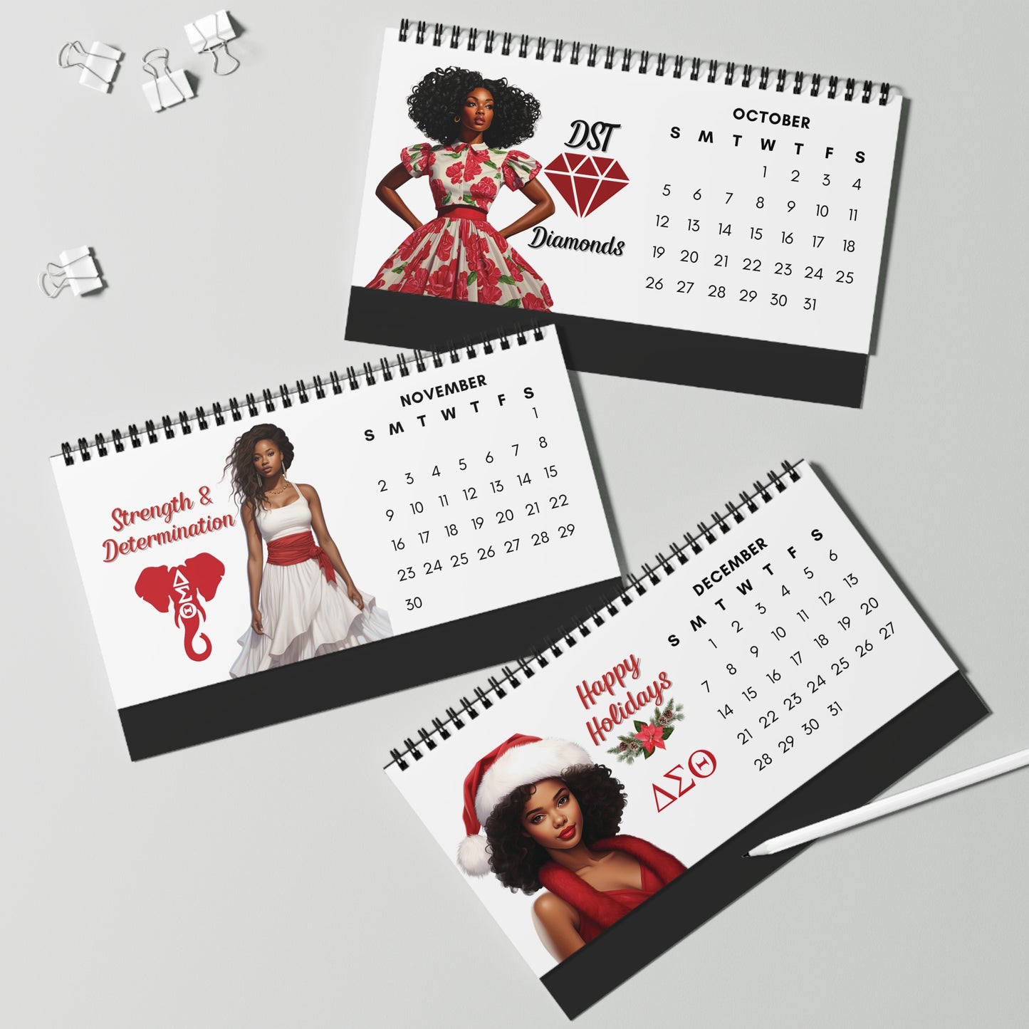 2025 Delta Sigma Theta Sorority 10 x 5 Desk Calendar | DST Soror Sisterhood Gift | Delta Christmas Founders' Day Office Gift | Big Little Gift