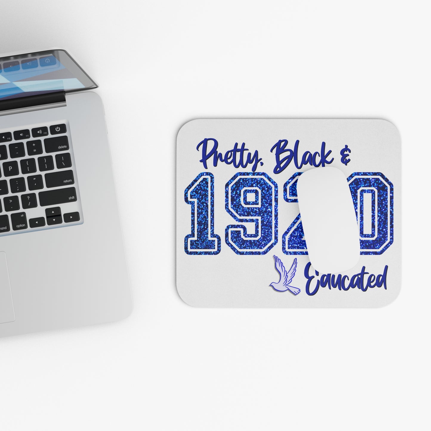 Zeta Phi Beta Sorority Mouse Pad | ZPB 1920 | Zeta Soror Sisterhood Gift | Christmas Founders' Day | Big Little Reveal Gift | Blue and White Dove