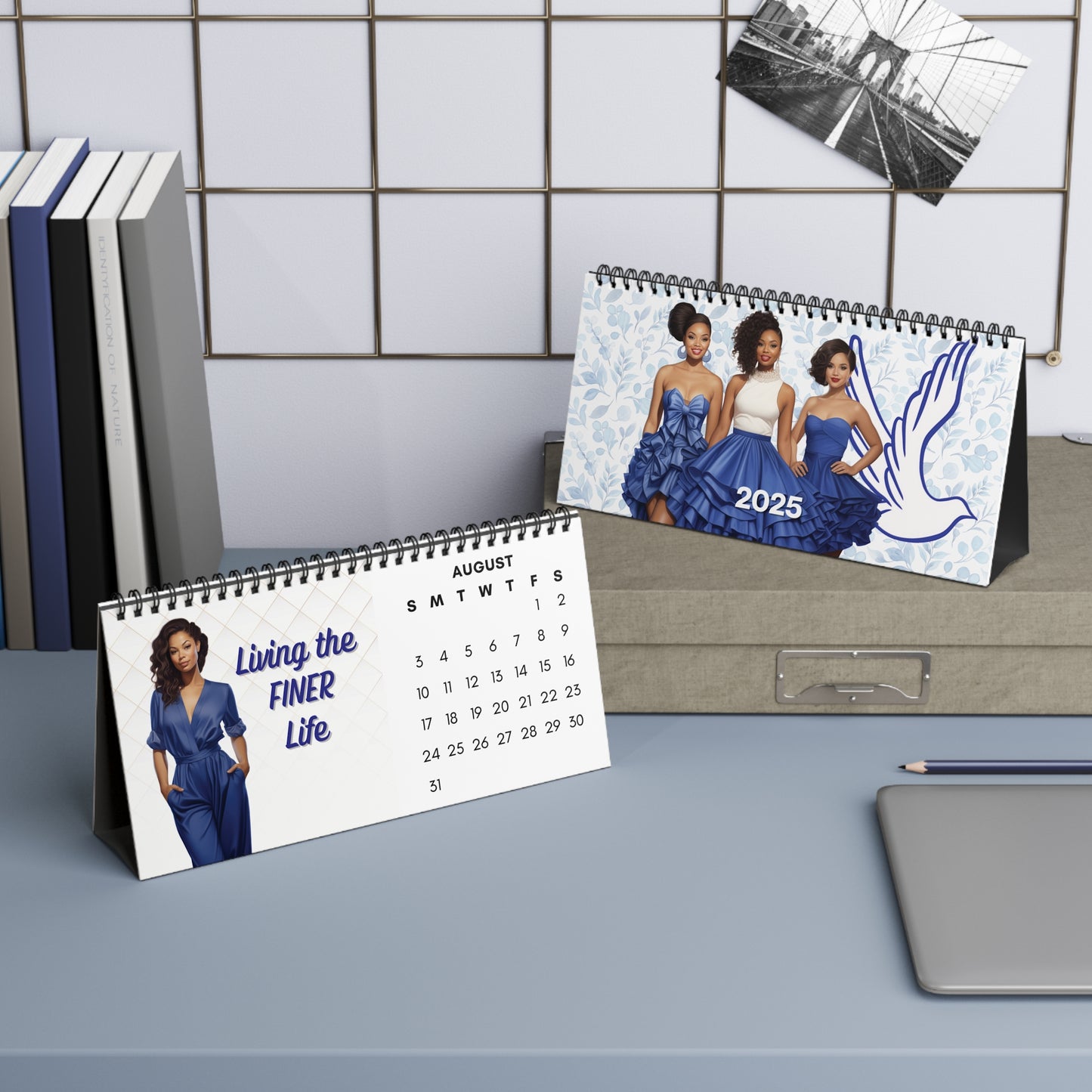 2025 Zeta Phi Beta Sorority 10 x 5 Desk Calendar | ZPhiB Soror Sisterhood Gift | Zeta Christmas Founders' Day Office Gift | Big Little Gift