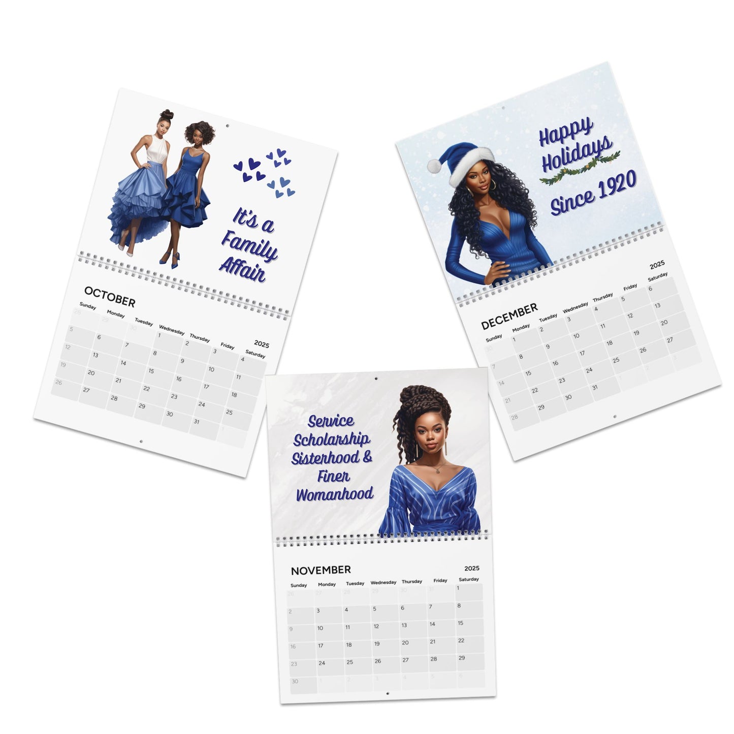 2025 Zeta Phi Beta Sorority Inspired Hanging Wall Calendar | Jan'25-Dec'25