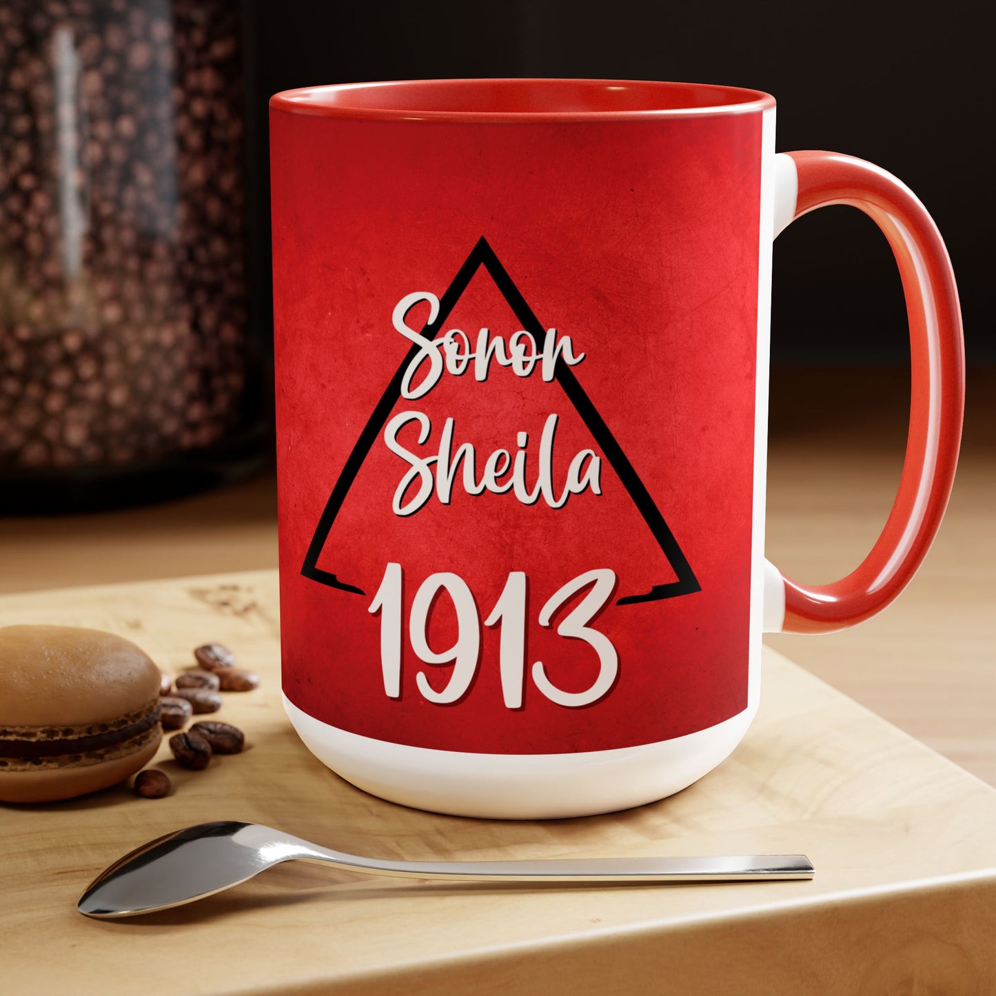 Delta Sigma Theta Sorority PERSONALIZED 15oz Coffee Mug Cup | DST Sorority Custom Gift | Founders' Valentine's Day