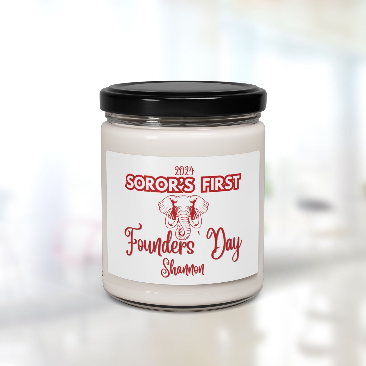 Delta Sigma Theta "Soror's First" Scented Soy Candle PERSONALIZED - 9oz glass jar | DST Milestone Sisterhood Gift | Custom Deltaversary
