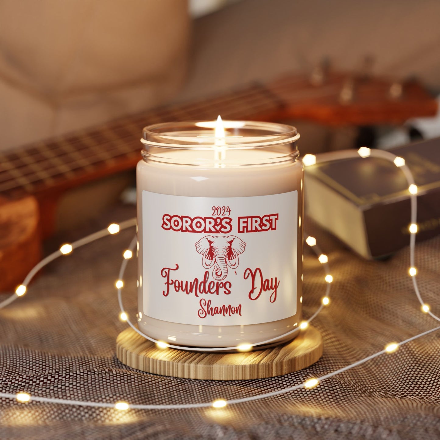 Delta Sigma Theta "Soror's First" Scented Soy Candle PERSONALIZED - 9oz glass jar | DST Milestone Sisterhood Gift | Custom Deltaversary
