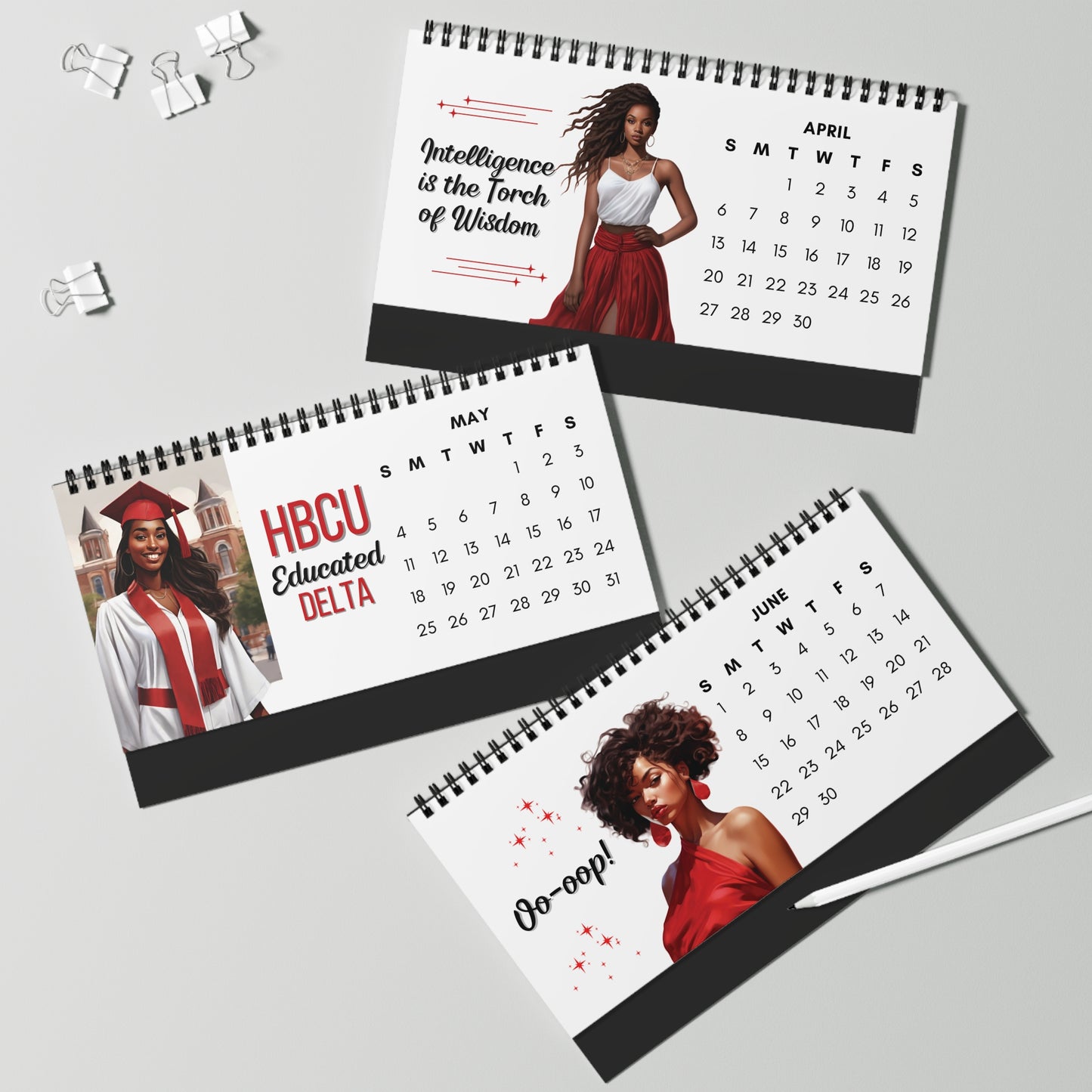 2025 Delta Sigma Theta Sorority 10 x 5 Desk Calendar | DST Soror Sisterhood Gift | Delta Christmas Founders' Day Office Gift | Big Little Gift