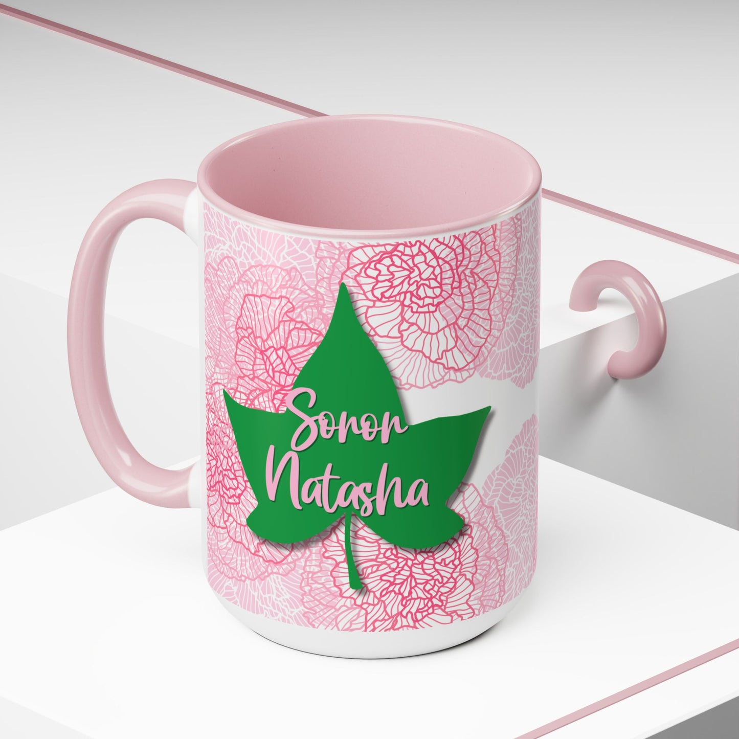 AKA Sorority PERSONALIZED 15oz Coffee Mug Cup | Alpha Kappa Alpha Custom Sorority Sister Gift | AKA Ivy Leaf Founders' Day GIft