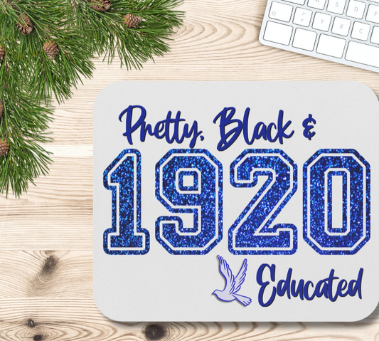 Zeta Phi Beta Sorority Mouse Pad | ZPB 1920 | Zeta Soror Sisterhood Gift | Christmas Founders' Day | Big Little Reveal Gift | Blue and White Dove