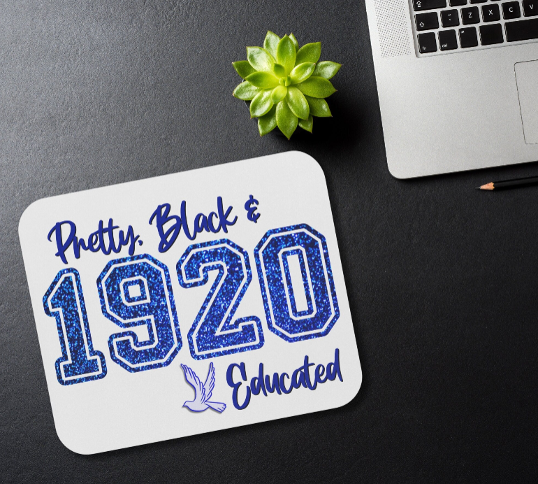 Zeta Phi Beta Sorority Mouse Pad | ZPB 1920 | Zeta Soror Sisterhood Gift | Christmas Founders' Day | Big Little Reveal Gift | Blue and White Dove