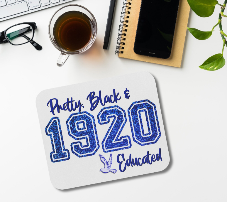 Zeta Phi Beta Sorority Mouse Pad | ZPB 1920 | Zeta Soror Sisterhood Gift | Christmas Founders' Day | Big Little Reveal Gift | Blue and White Dove