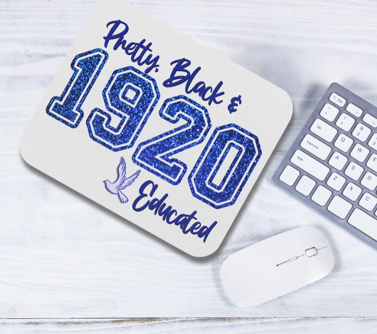 Zeta Phi Beta Sorority Mouse Pad | ZPB 1920 | Zeta Soror Sisterhood Gift | Christmas Founders' Day | Big Little Reveal Gift | Blue and White Dove