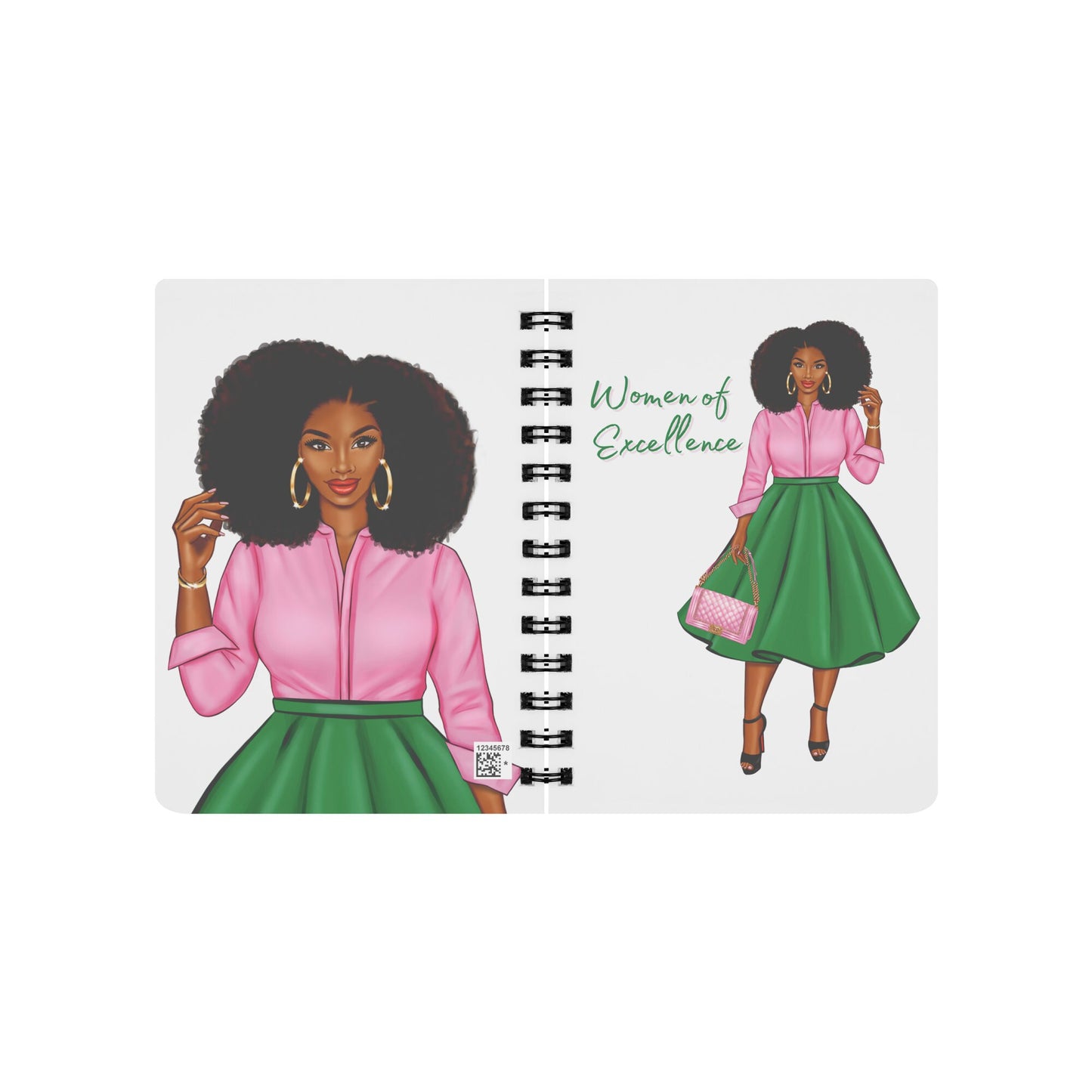 AKA Sorority Inspired Spiral Notebook 5in x 7in | Women of Excellence | Alumni Mother's Day Gift