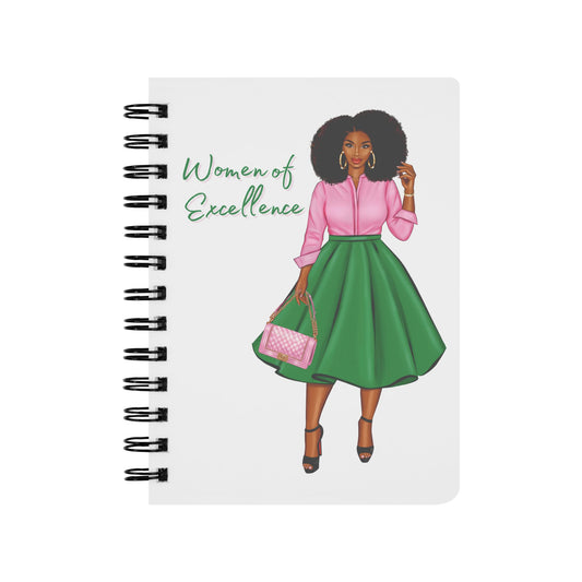 AKA Sorority Inspired Spiral Notebook 5in x 7in | Women of Excellence