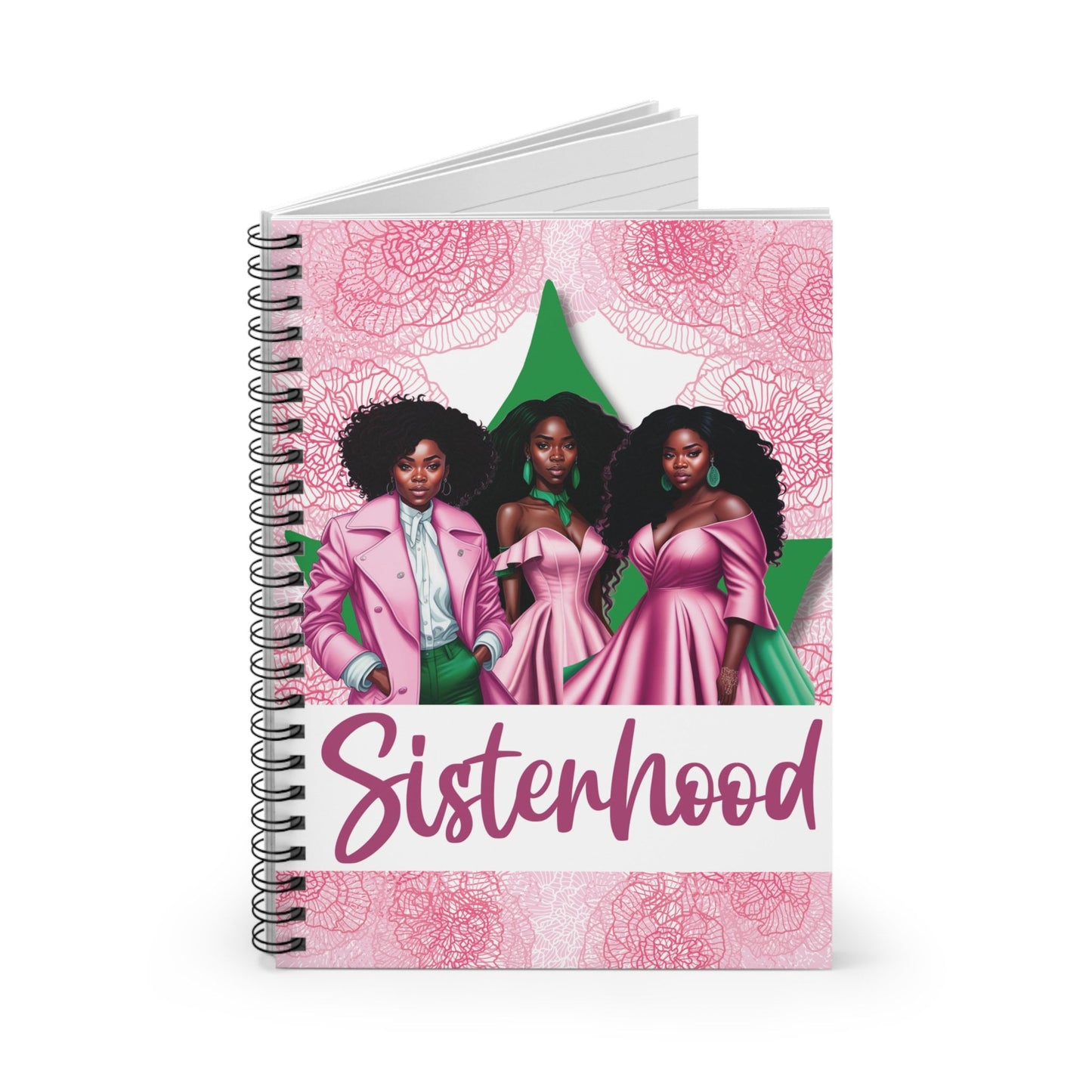 AKA Sorority Inspired 6x8 Spiral Notebook | Alpha Kappa Alpha Sisterhood Founders' Day Gift Notepad Journal Lined Pages Akaversary