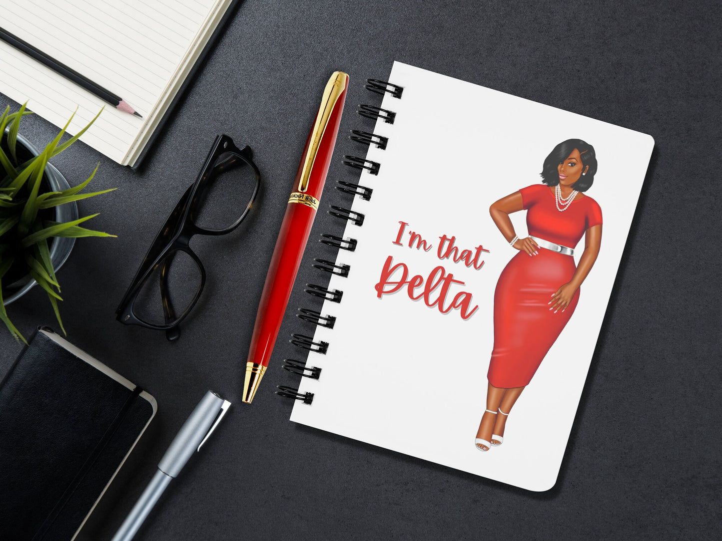Delta Sigma Theta Sorority Inspired Spiral Notebook 5in x 7in | Sorority Sister Gifts | Personalized Sorority Gift | Custom Notepad Journal