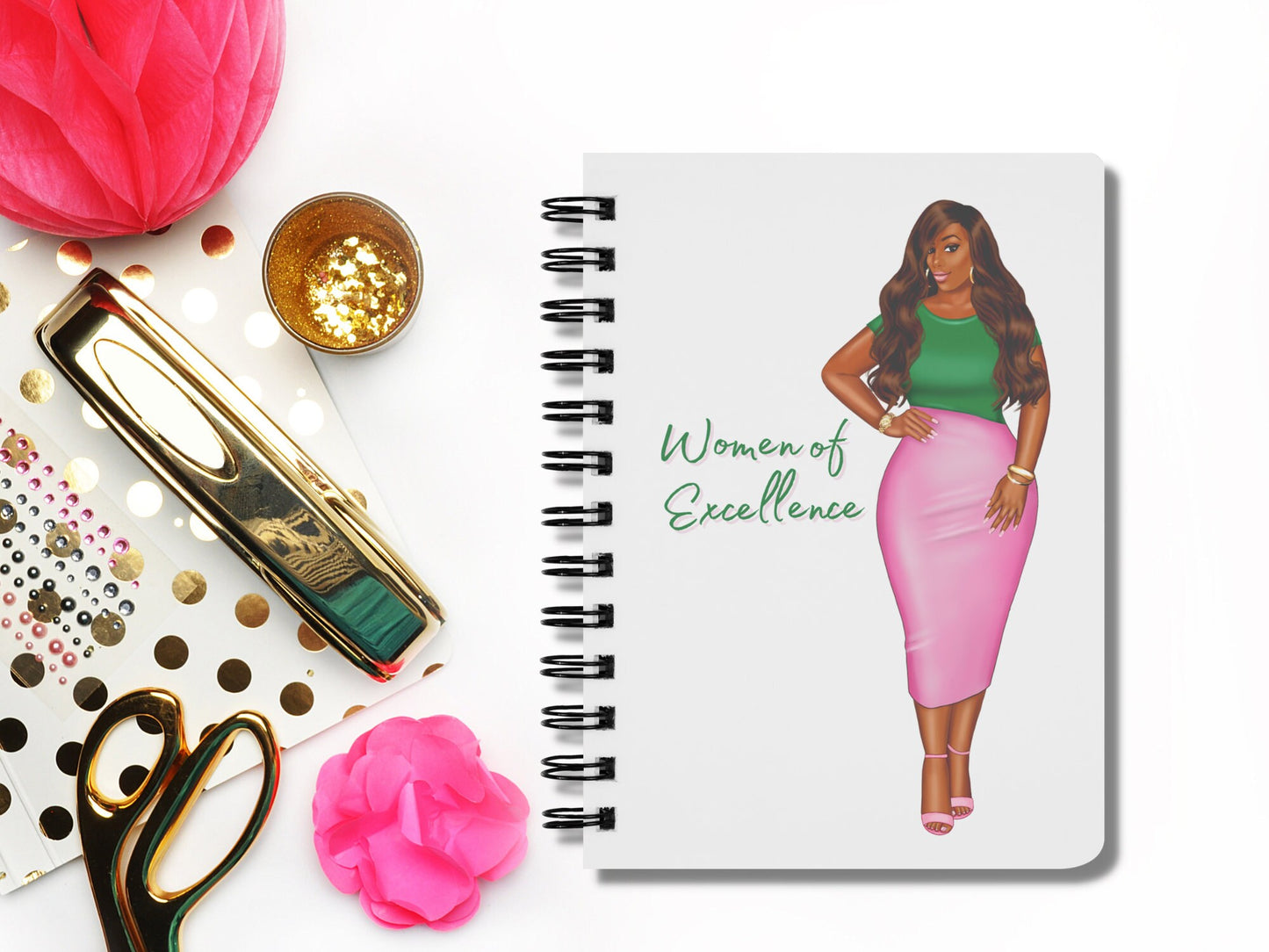Alpha Kappa Alpha Sorority Inspired 5in x 7in Spiral Notebook | Women of Excellence | Personalized Sorority Sister Gift |AKA Big Little Gift