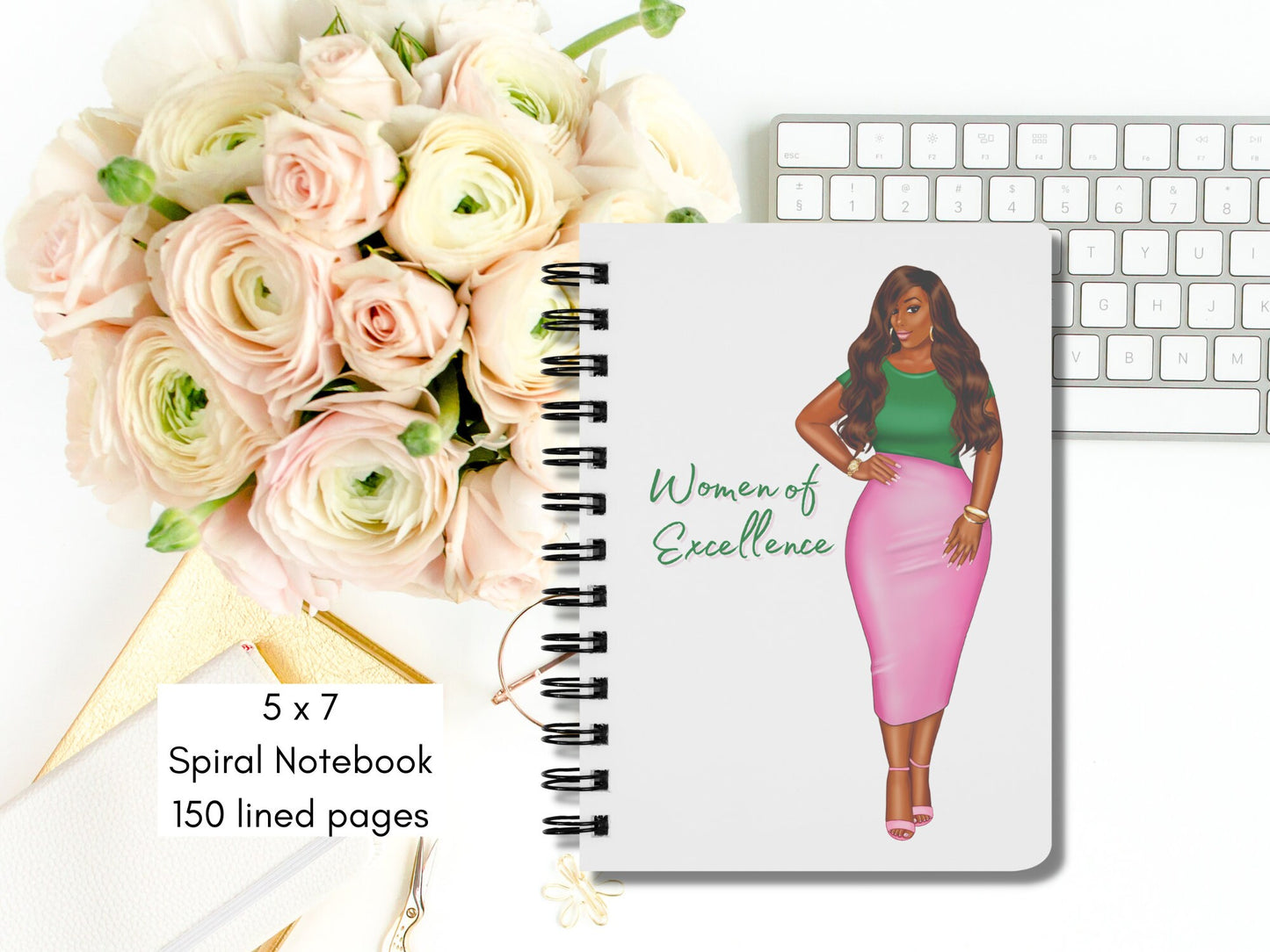 Alpha Kappa Alpha Sorority Inspired 5in x 7in Spiral Notebook | Women of Excellence | Personalized Sorority Sister Gift |AKA Big Little Gift
